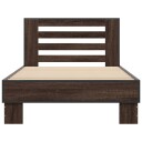  Sengeramme brun eik 100x200 cm konstruert tre og metall 8721102446290