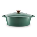 BARBARY&OAK Oval Støpejernsgryte, 29cm, Grønn, 3 liter