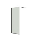 Dansani Match dusjvegg, modell D+teleskopstang, 97 cm, klart glass, svart profil