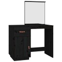 vidaXL Sminkebord svart 95x50x134 cm heltre furu