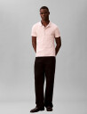 Calvin Klein Ss Slim Refined Pique Polo   Pink   XXL