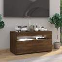 vidaXL TV-benk med LED-lys brun eik 75x35x40 cm