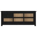 vidaXL Skoskap svart 110x38x45,5 cm heltre furu