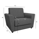 Lenestol-seng HOME4YOU Vesper 120x40xh75 cm, melamin med eikebark -