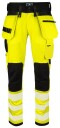ProJob 6573 Håndverksbukse Stretch En Iso 20471 Kl 2 Black/Yellow C154
