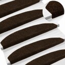  Selvlimende trappematter 15 pcs Brun 80 x 24,5 x 3,5 cm