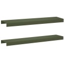 vidaXL Kantprofil til hage 2 stk. 100 x 20 x 5 cm Stål Olivengrønn