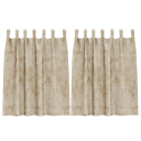  Gardin med gardiner 2 pcs Krem 140 x 140 cm Fløyel