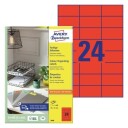 Avery Universal-etiketter rød 70 X 37 modell 3448