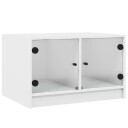  Salongbord med glassdører hvit 68x50x42 cm 8721012213142
