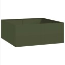 vidaXL Plantekasse olivengrønn 100x100x40 cm stål