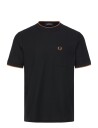 Fred Perry Pocket Detail Pique T Shirt Black XS
