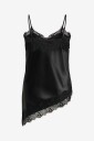Only Carmakoma   Bluse Carindona Strap Satin Lace Top Wvn   Svart