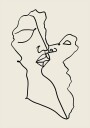 Abstract Faces Intertwined Plakat Plakat / 70x100cm