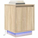  Nattbord med LED sonoma eik 38x34x50 cm 8721158701886