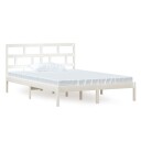 vidaXL Sengeramme hvit heltre furu 140x200 cm