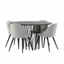 Furniture/Fashion Spisegruppe furniture/fashion Stone med 4 Velvet Stoler GR22842