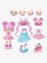 Toyrock Animakii Dukkesett Magisk Jente Rosa 14 cm med 32 Stiler