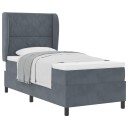  Box Spring Seng med madrass Mørkegrå 100x200 cm Fløyel