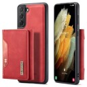 DG.Ming M2 Samsung Galaxy S21 5G Hybrid-deksel med Lommebok Rød