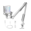 Maono DM40 S Pro Trådløs Mikrofon med Boom Arm USB-C Hvit