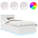  Sengestamme med LED  stripelys Hvit 70 x 190 cm Konstruert tre