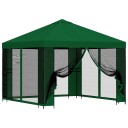 vidaXL Hagepaviljong med sidevegger 3 x 3 m Grønn Polyester og stål