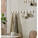 Nordal EDGY knaggerekke i tre med 8 bronse knagger 40801