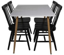 Venture Design Polar & Lönneberga spisegruppe Hvit/svart 4 st stoler & bord 120 x 75 cm