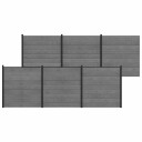 vidaXL Gjerdesett 1045 x 186 cm WPC og Aluminium Grå