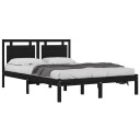 vidaXL Sengeramme svart heltre200x200 cm