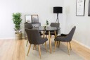 Venture Design Plaza & Plaza spisegruppe Svart/grå 4 st stoler & bord 100 cm