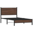  Sengeramme i metall med hodegavl brun eik 100x200 cm 8721102955044