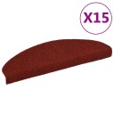 vidaXL Selvklebende trappematter nålestempel 15 stk 65x21x4cm rød