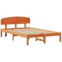  Sengestamme med hodegjerde Brun 140 x 190 cm Massivt furutre