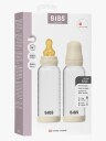 BIBS Glass Tåteflaske 240 ml 2-pakk med Antikolikksystem, Ivory