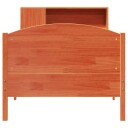  Seng med bokhylle uten madrass voksbrun 75x190 cm heltre furu 8721158618788