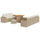  Hagesofa Set 10 pcs Beige polyrotting