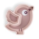 Done by Deer ™ Snack-tallerken av silikon Stick&Stay i Birdee rosa