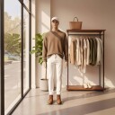 Mannequin med stativ – bevegelige armer og glassbase