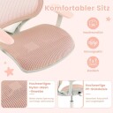 Høydejusterbar barnestol med setebrems Ergonomisk skrivebordsstol Kontorstol Rosa