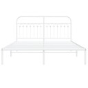  Sengeramme i metall med sengegavl hvit 150x200 cm 8721102645402