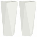vidaXL Plantekassed 2 pcs Hvit 30 x 30 x 75 cm Stål