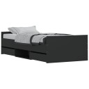 vidaXL Sengeramme med hode- og fotgavl svart 90x190 cm 8721012157675