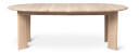 ferm LIVING Bevel Extendable spisebord oak white oiled, inkl. 2 stk. ileggsplate á 50 cm