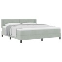  Box Spring Seng med Madrass Lysegrå 180x200 cm Fløyel