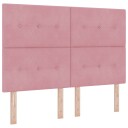  Box Spring Seng med Madrass & LED Rosa 140x200 cm Fløyel