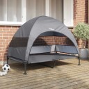 Vidaxl Hevet Hundeseng 127 X 81 X 108 cm Stoff Og Stål Lysegrå