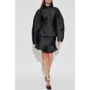 ROTATE Birger Christensen Denim Mini Ruffle Skirt - Black - 38
