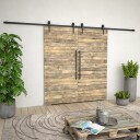 Utstyr for skyvedør 2x183 cm stål svart